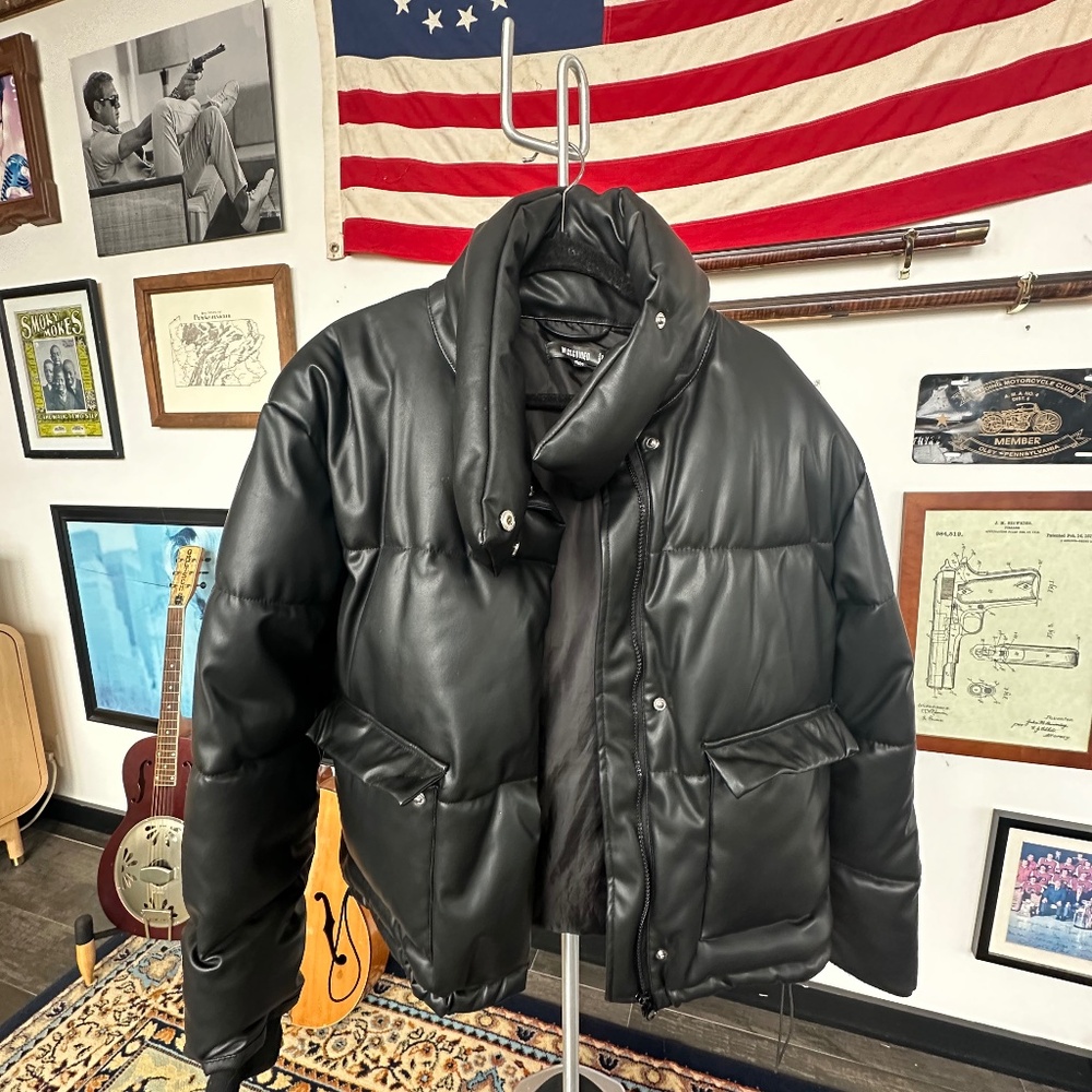 Black Misguided Puffer Jacket